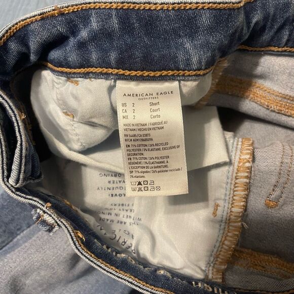 American Eagle Super High Rise Jegging 2 Short - Picture 7 of 8